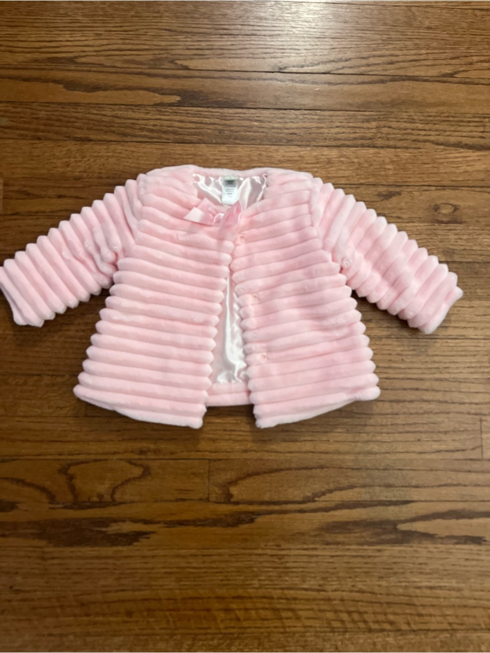 Little Me Pink Plush Ribbed‎ Pea Coat